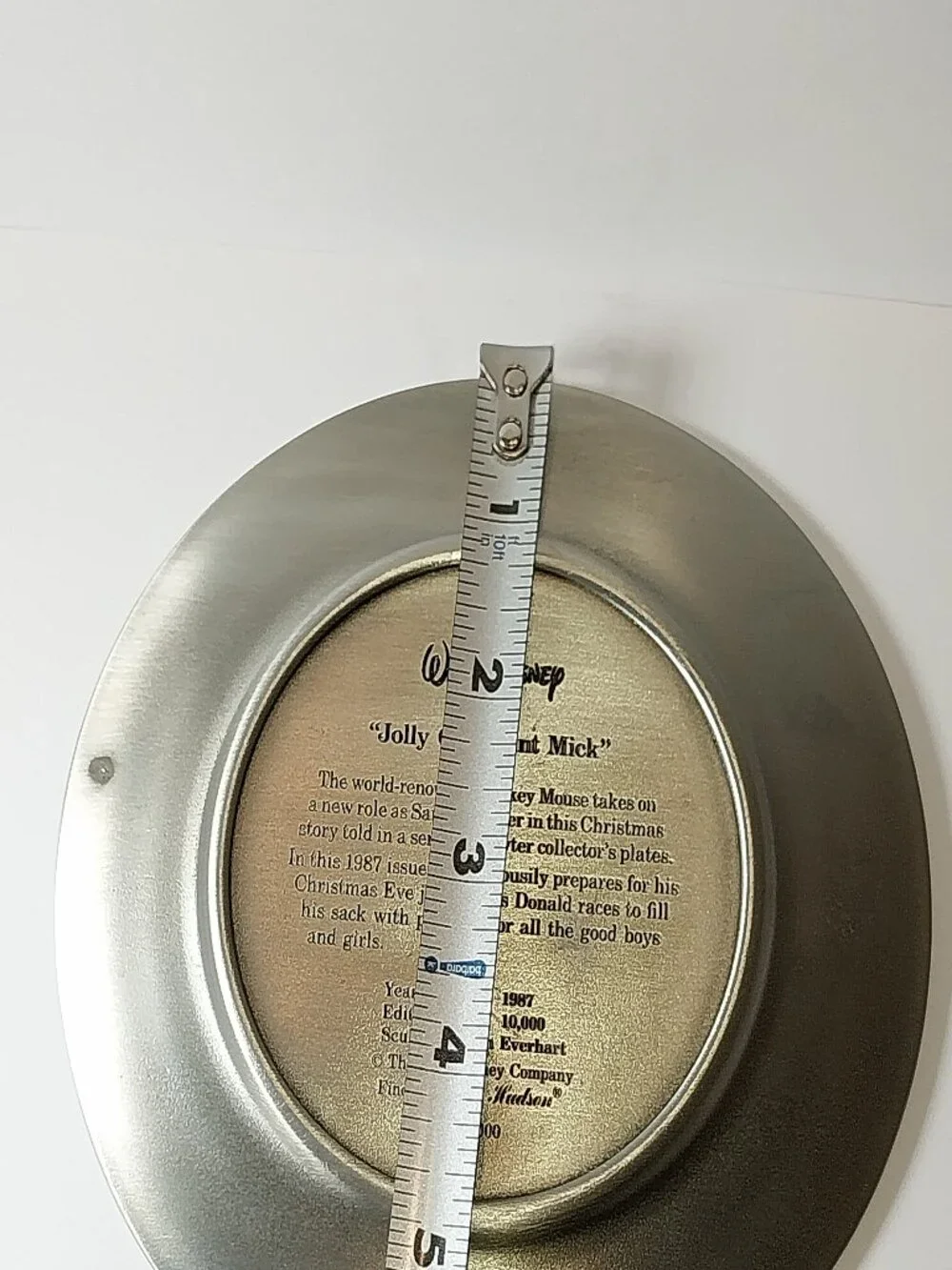 Christmas Hudson Disney Pewter Plate 